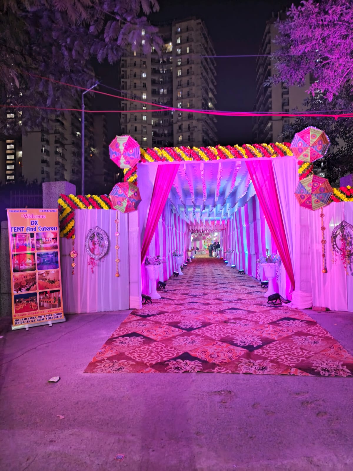 Grand Event Entry Passage Tunnel with DX TENT & Caterers Banner
